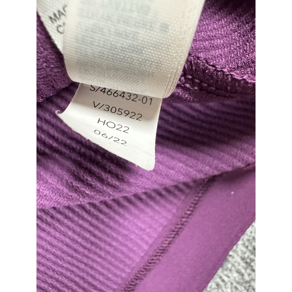 Athleta Henley Salutation Top 2X Pinot Plum Thumb Holes Snap Ribbed‎ Mock Neck - Picture 7 of 9